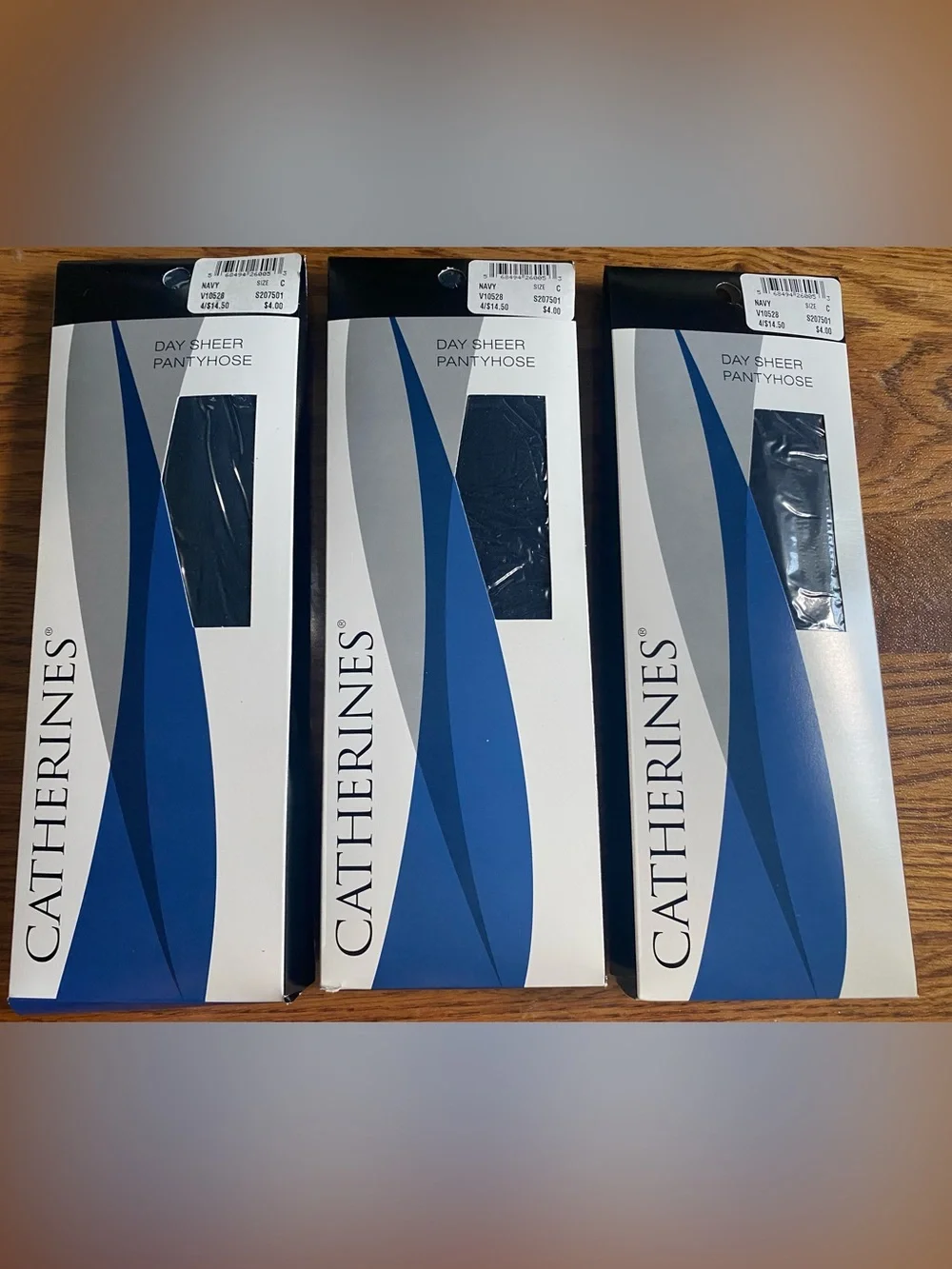 Catherine Size C Day Sheer Pantyhose Navy V10528 S207501 Lot Of 3